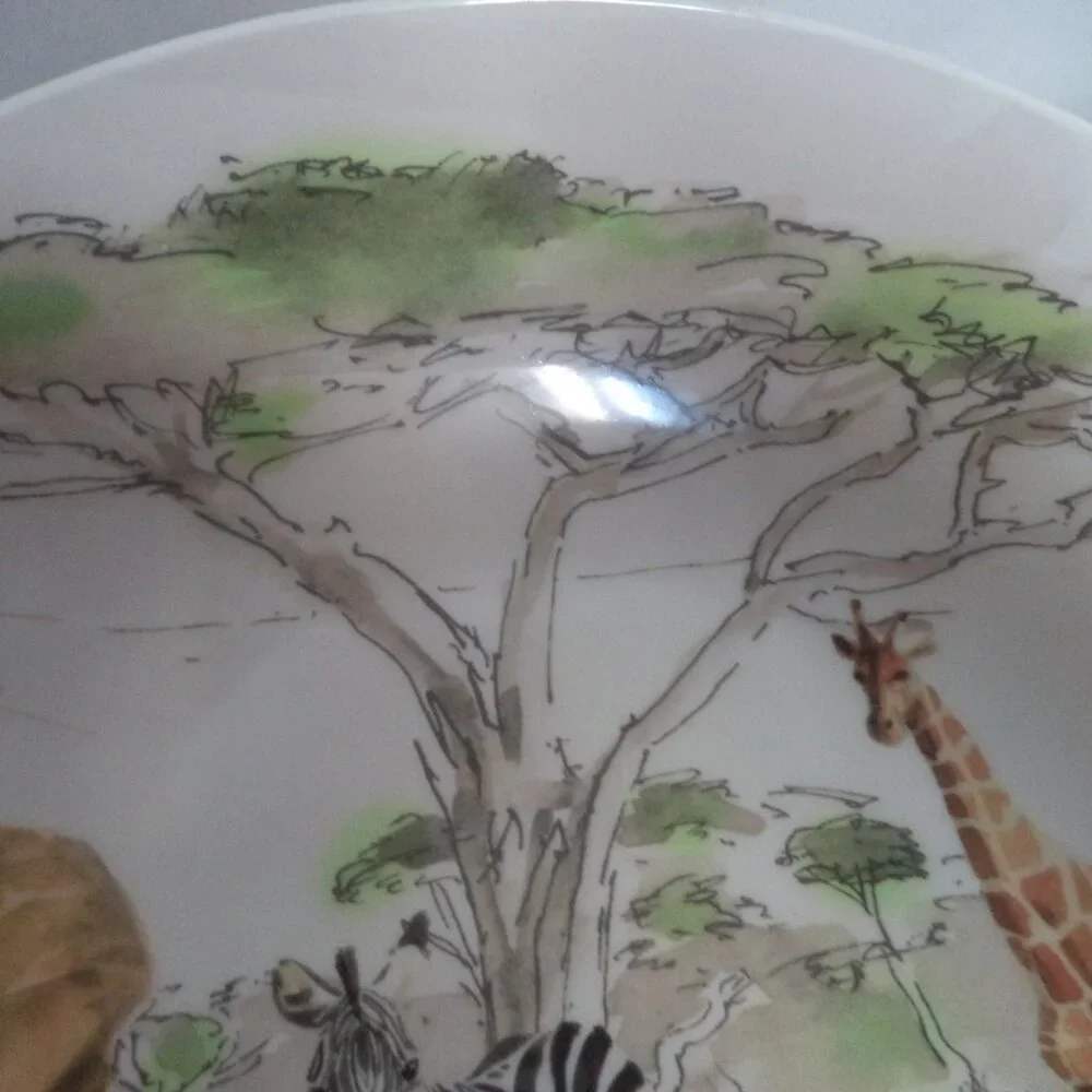 Pier 1 Africa Vintage Hand Painted Earthenware Serving Pasta Bowl Italy 3